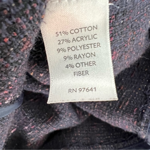 J. Jill Blazer Women’s‎ Medium Jacket Tweed Speckled Button Up 3/4 Sleeves Lined - Picture 5 of 6